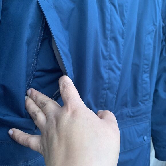 L.L. BEAN Jacket Sz SM Blue Baxter State Parka Goose Down Faux Fur Hood - Picture 14 of 16